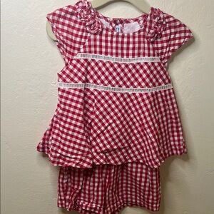 Mayoral Red Gingham Checkered One-piece Girl Set 36m